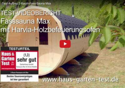 Fasssauna Max mit Holzofen – Aufbauvideo und Bewertung