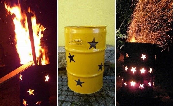 Feuertonne im Garten