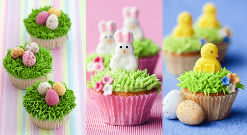 cupcakes-ostern-wiese-eier-hase-küken