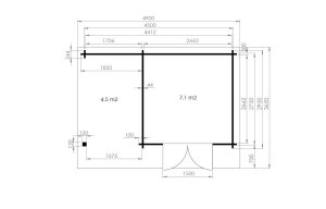 Gartenhaus Modell Anna 44 Grundriss