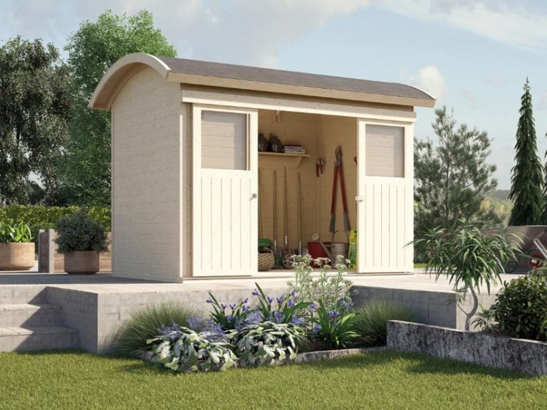 Gartenhäuser mit Tonnendach: Die ausgefallene Dachform