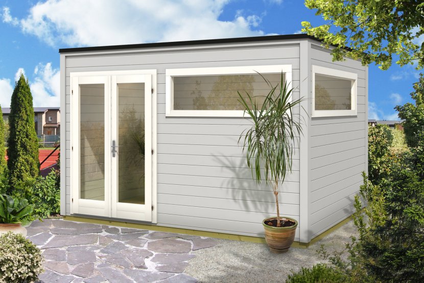 Gartenhaus grau weiß: moderner Gartentrend mit Stil