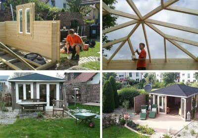 Gartenhaus Lillehus-40 ISO: Aufbau, Einrichtung und Terrasse
