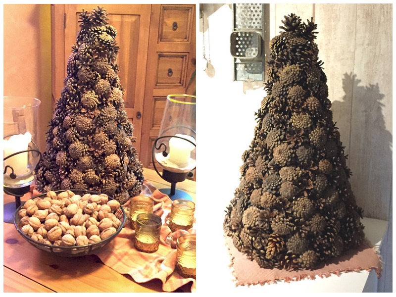 Zapfenbaum aus Kiefernzapfen 