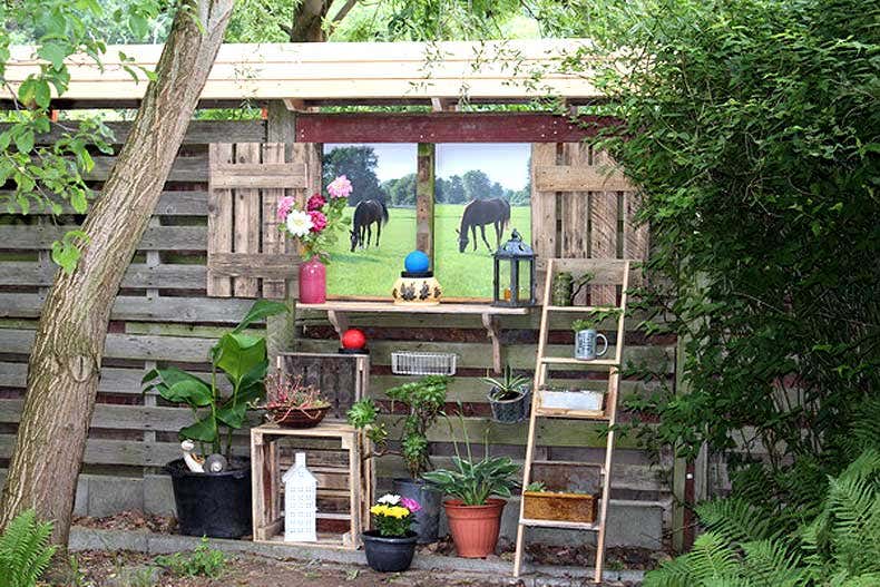 Sichtschutzwand aus Paletten, Gartenblogs