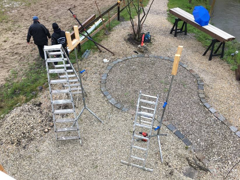 Stützkonstruktion Terrassenüberdachung Aufbau