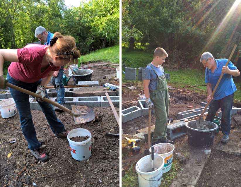 Arbeiten am Fundament