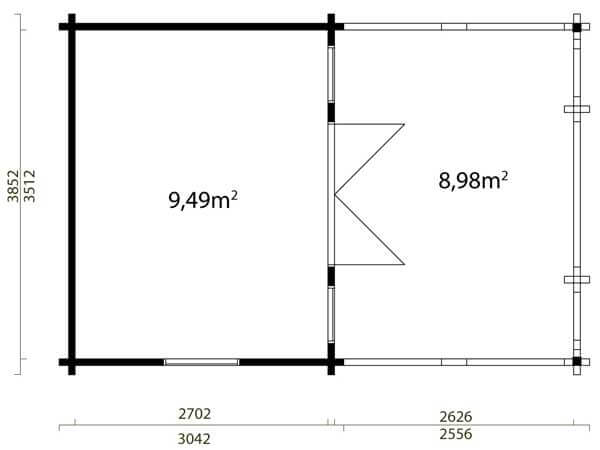 Gartenhausgrundriss Lappland 70B ISO