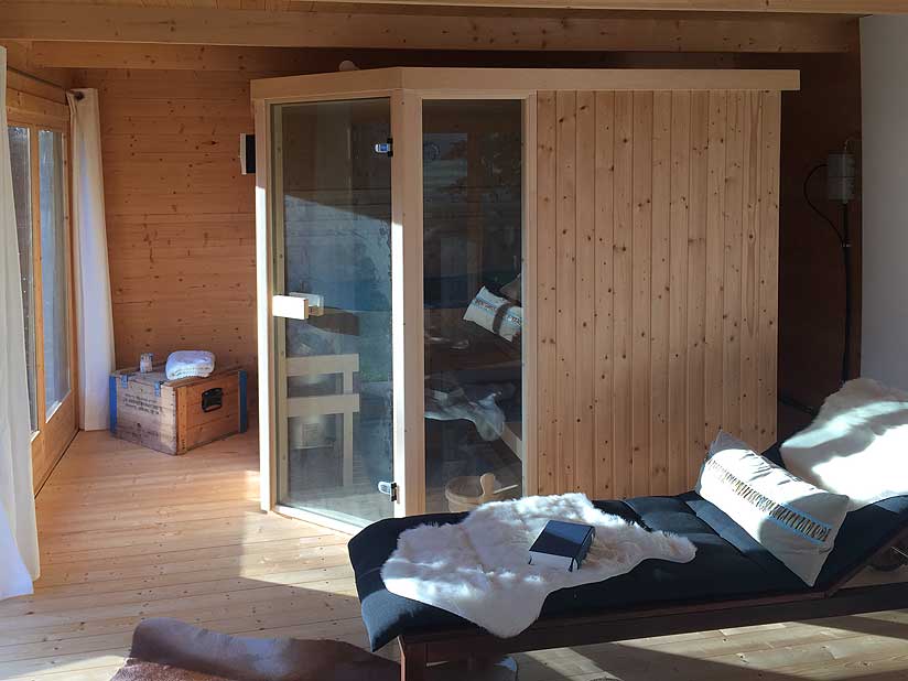 Innensauna im Gartenhaus