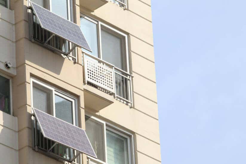 Solarzelle Fenster Hauswand