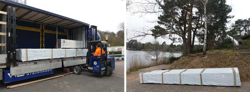 Gartenhaus Burgsee-40 wird angeliefert