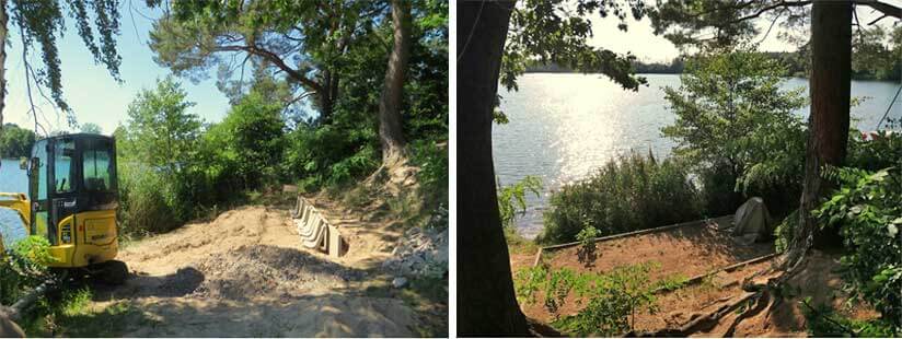 Vorbereitung des Uferplatzes für das Fundament