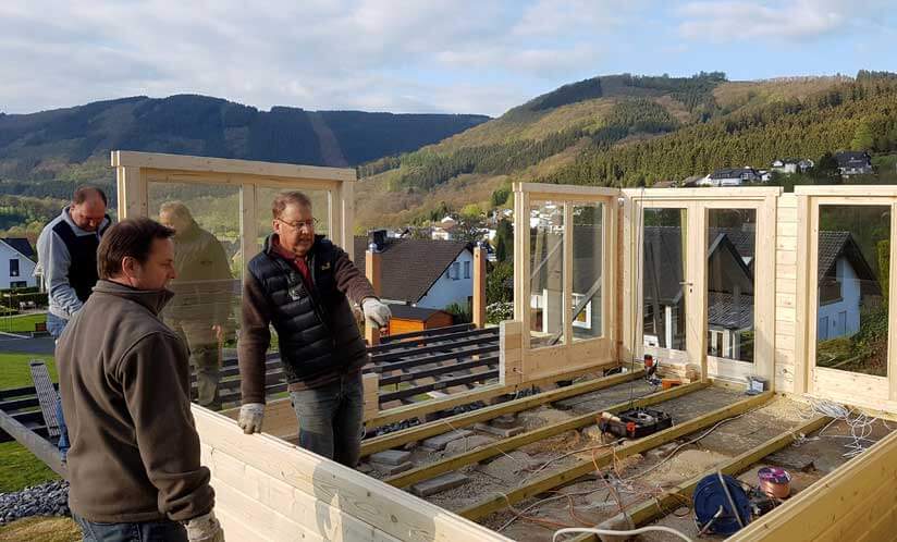 Gartenhausaufbau Viva-70B Wände