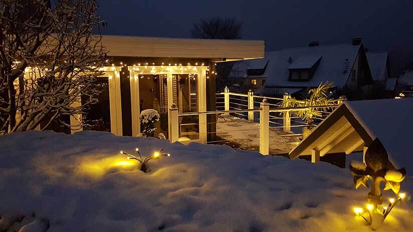 Gartenlounge Viva-70B in der Winternacht