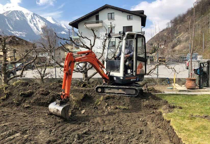 Erdaushub für Fundament