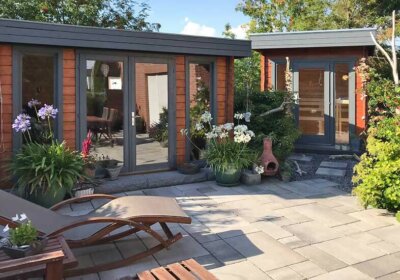 Sauna und Gartenhaus: ein Duo-Ensemble in einer tollen Gartenlandschaft Saunahaus Lupoa und Gartenhaus Madeira-44