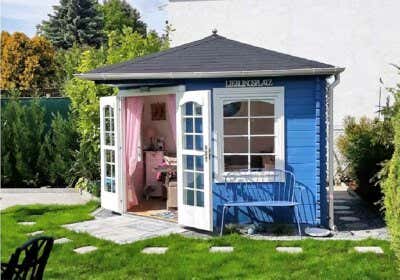 5-Eck-Gartenhaus Victoria-B im „Rosamunde Pilcher Style“