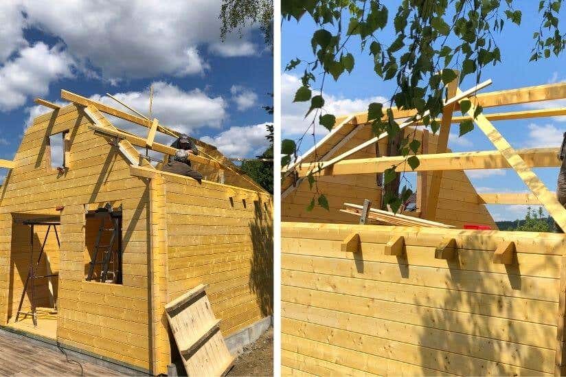 Aufbau Dach Schwedenhaus 